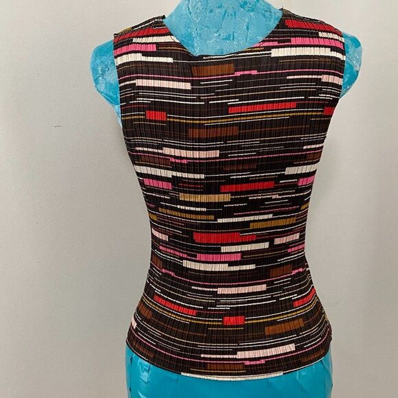 Giorgio Fiorlini Boho Stretch Fitted Sleeveless V-neck Womens Top Size M - Picture 3 of 5